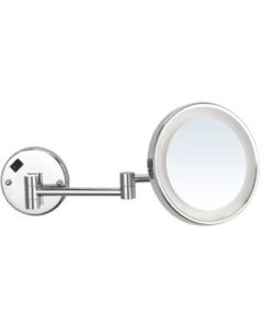 Nameeks WINDISCH 99187/D-SNI-5X 99187/D Windisch 9" Wall Mounted Single Sided Makeup Mirror with 3x/5x M, Satin Nickel / 5x