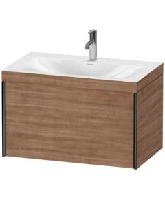 Duravit XV4610OB272C XViu 31.5" L X 18.88" W X 19.75" H One Drawer C-Bonded Wall-Mount Vanity Kit in Dark Brushed Oak