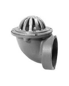 Zurn Industries ZRB185-3IP-45 Zurn 6" Dia Cornice Drain-Rough Bronze-45-Deg Outlet