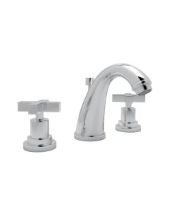 Rohl A1208XMAPC-2 Avanti Lombardia C-Spout Widespread Lavatory Faucet, Cross Handle, Polished Chrome