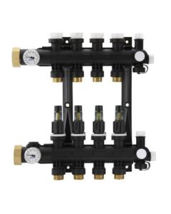 Uponor Wirsbo A2670501 EP Heating Manifold Assembly with Flow Meter, Radiant Heating &amp; Cooling, 5-Loop