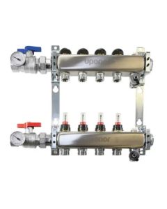 Uponor A2700302 STL MNFASS 1 W/FLW MTR 3LPStainless-steel Manifold Assembly, 1 wit