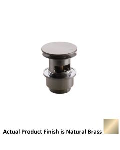 Vola A62-19 1-1/4" Push to Open/Close Drain for Use Basin with Overflow in Natural Brass 