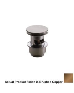 Vola A62-64 1-1/4" Push to Open/Close Drain for Use Basin with Overflow in Brushed Copper