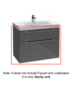 31" Wall Mounted Vanity Base 31" L X 18" W X 23" H in White Wood by Villeroy and Boch A914U1E8 (Vanity Sink Top Sold Separately)