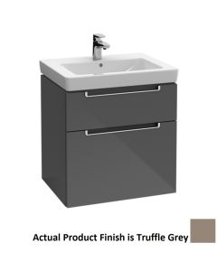 39" Wall Mounted Bathroom Single Vanity Base 39" L X 18" W X 23" H in Truffle Grey by Villeroy and Boch A915U1VG (Vanity Sink Top Sold Separately)