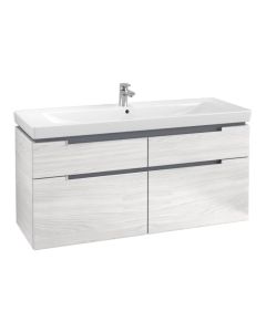51" Wall Mounted Vanity Base 51" L X 23" H X 18" W in White by Villeroy and Boch A916U1E8 (Vanity Sink Top Sold Separately)