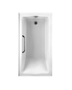 TOTO ABY782Q#01YPN3 Clayton 60" L X 32" W X 24.5"H Acrylic Soaking Bathtub for Drop In Installations with Right Drain, Grab Bar and Three Tiling Flanges in Cotton White