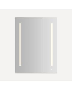 Robern AC3040D4P2LW AiO Lighted Cabinet, 30" W X 40" H X 4" D, Dual Door, LUM Lighting, Warm White (2700K), Dimmable, Electrical Outlet, USB Charging Ports, Left Hinge