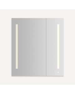 Robern AC3640D4P2LW AiO Lighted Cabinet, 36" W X 40" H X 4" D, Dual Door, LUM Lighting, Warm White (2700K), Dimmable, Electrical Outlet, USB Charging Ports, Left Hinge