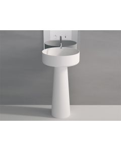 Agape ACER1081MZ Free Standing 19" Round Washbasin Column in Matt White Cristalplant