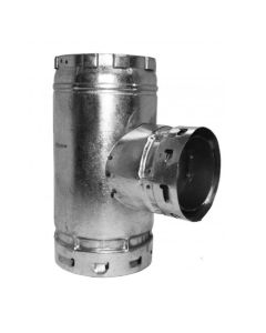 AmeriVent 5ET ET Series 5" x 10" Standard Round B-Vent Tee in Galvanized