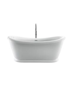 Barclay ATDSN70BHIG-WT Morgan 70" Length Acrylic Freestanding Double Slipper Oval Soaker Bathtub with Integral Drain and Overflow in White