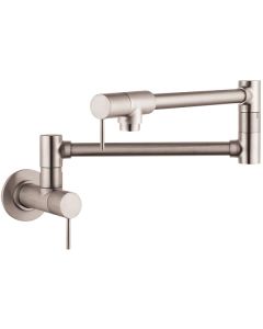 Axor 10859801 Starck Pot Filler, Wall-Mounted in Steel Optic