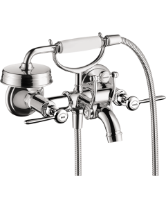 Axor 16556001 Montreux Wall-Mounted Tub Filler with Lever Handles with 1.8 GPM Handshower in Chrome