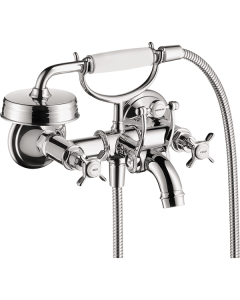 Axor 16561001 Montreux Wall-Mounted Tub Filler with Cross Handles with 1.8 GPM Handshower in Chrome