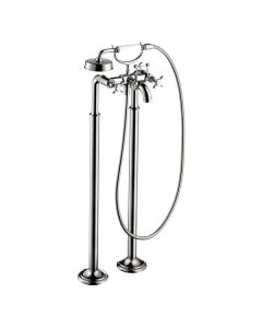 Axor 16562001 Montreux Freestanding 2-Handle Tub Filler Trim with Cross Handles with 1.8 GPM Handshower in Chrome