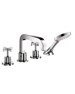 Axor 39461001 Citterio 4-Hole Roman Tub Set Trim with Cross Handles with 1.75 GPM Handshower in Chrome