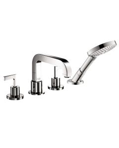 Axor 39462001 Citterio 4-Hole Roman Tub Set Trim with Lever Handles with 1.75 GPM Handshower in Chrome