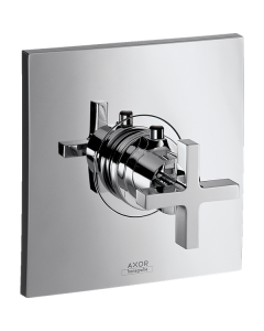 Axor 39716001 Citterio Thermostatic Trim with Cross Handle, Highflow in Chrome
