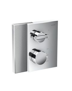 Axor 46761001 Edge Thermostatic Trim with Volume Control and Diverter - Diamond Cut in Chrome
