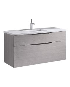 Madeli B100-48C-022-AG Bolano 48" W X 18" D X 25" H Wall Mounted Single Bowl Vanity Base with Two Drawers in Ash Grey (Vanity Top Sold Separately)