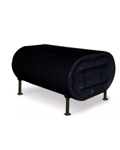 Granby 202701 240 Gallon 12 Gauge Horizontal/Narrow UL-80 4 2" NPT Openings on Top, ½" NPT Opening on Bottom, Black Electrostatic Powder Paint