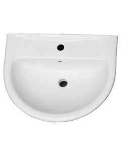 Barclay B/3-354WH Karla 25 5/8" Single Basin U-Shaped Bathroom Sink Only With Faucet Holes: 4'' Centerset in White