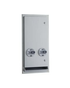 Bobrick 3706 25 Classic Series Recessed 25 Cent Napkin/Tampon Dispenser in Stainless Steel