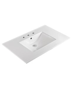Empire B4322W8 Barcelona 43" L X 22" W with 8" Widespread Faucet Drill Ceramic Top in White
