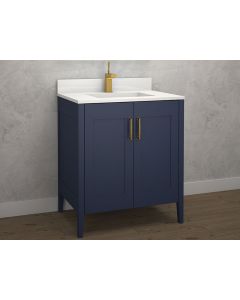 Madeli B710-24-001-SA-BN Encore 24" Width Vanity Cabinet Base in Sapphire with Brushed Nickel Hardware (Vanity Top Sold Separately)