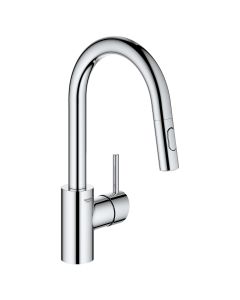 Grohe 31479001 Concetto™ 1.75 GPM Deck Mounted Single Handle Dual Function Pull Down Bar Faucet in Starlight Chrome