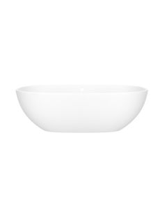Victoria and Albert BA2M-N-SM-OF Barcelona 67" L X 32" W X 22" H Freestanding Volcanic Limestone Soaking Bath Tub with Center Drain and Overflow in Standard Matte White (Drain Sold Separately)