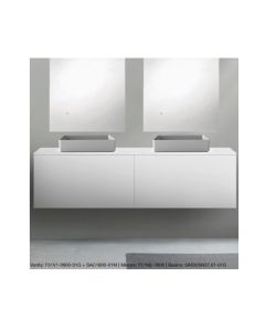 Blu Bathworks BLUBUNDLE1 Vanity Set -72" Wide by 20" Deep with Mirror in White