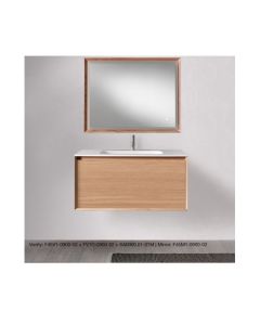Blu Bathworks BLUBUNDLE6 Vanity Set -36" Wide by 20" Deep with Mirror in Oak