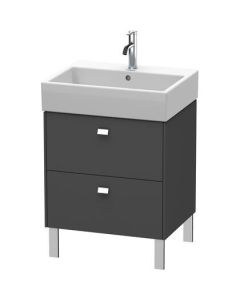 Duravit BR443301049 Brioso 23" L X 18.13" W X 22.5" H Two Drawer Floorstanding Vanity Base Only in Graphite (Vanity Top Sold Separately)