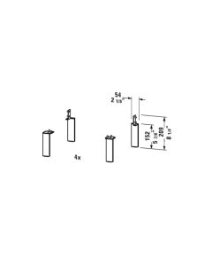 Duravit BR979404949 Brioso 5 7/8" X 1 3/4" X 3/8" Leg Lacquered, 4 Pieces in Graphite Matt