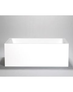 Blu Bathworks BT0102.01-01G Blu Stone Metrix 60'' L X 30'' W X 21.5'' H Freestanding or Alcove Rectangular Tub with End Drain in White Gloss