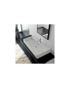 Scarabeo 8031RW1 8031R Thin Line Over counter Lavatory Sink 18 X 18 Inch In White