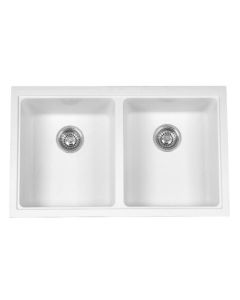 Kindred KGD2U/9PW 33X19 Inch Undermount Double Bowl Kitchen Sink