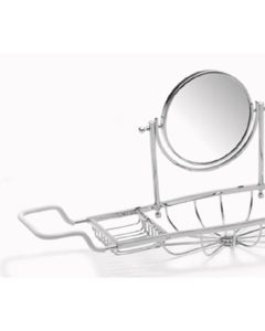 Samuel Heath N327/M.PB Soap And Sponge Tray With Reversible Plain Magnifying Mirror in Polished Brass