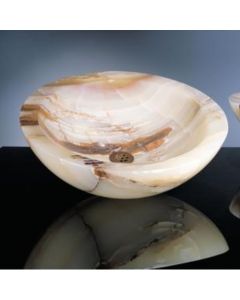Stone Forest C25 MO Round Vessel With Beveled Rim In Multi-Color Onyx