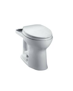 Toto C454CUFG#01 Drake II Universal Height Elongated Toilet Bowl with CEFIONTECT in Cotton White (Seat Sold Separately)