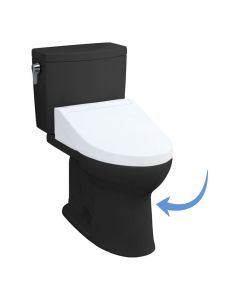 Toto C454CUFT40#51 Drake II 1G and Drake II WASHLET+ Universal Height Elongated Bowl in Ebony (Seat and Tank Sold Separately)
