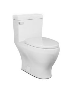 Icera C-6270.01 CADENCE 1.28 GPF 12" Rough-in Elongated One Piece Toilet with Seat and Cover in Gloss White and Trip Lever in Polished Chrome