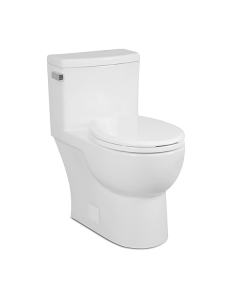 Icera C-6360.01 MALIBU II 1.28 GPF Round Front One PieceToilet with Seat and Cover in Gloss White and Trip Lever in Polished Chrome