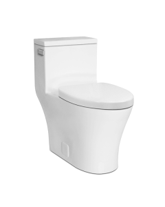 Icera C-6690.01 MUSE II 1.28 GPF Elongated One Piece Toilet with Seat in Gloss White and Trip Lever in Polished Chrome