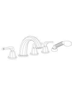 Altmans CA21L24E18ORB Altman's CA21L24E18 Caribe Deck Set with Handshower and L24E18 Handles in Oil Rubbed Bronze (Valves not included)