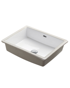 Madeli CB-2015-WH Under Mounted Rectangular Ceramic Wash Basin with Overflow in White