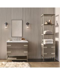 Robern CC2440D4TF68SC Craft Series 24" W X 40" H X 4" D Thin Framed Metal Medicine Cabinet in Iron Black with Slow-Close Hinges
